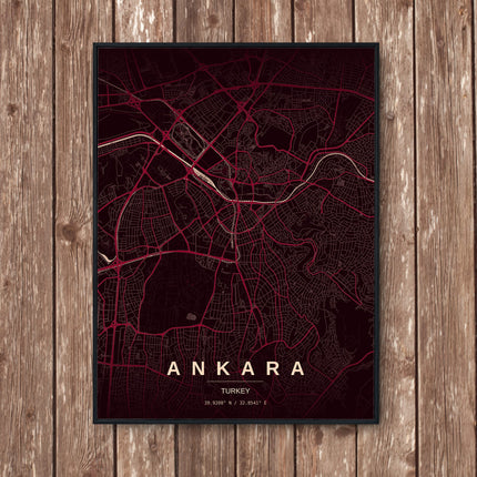Ankara Map Art Print - Wall Print | Personalised Gift