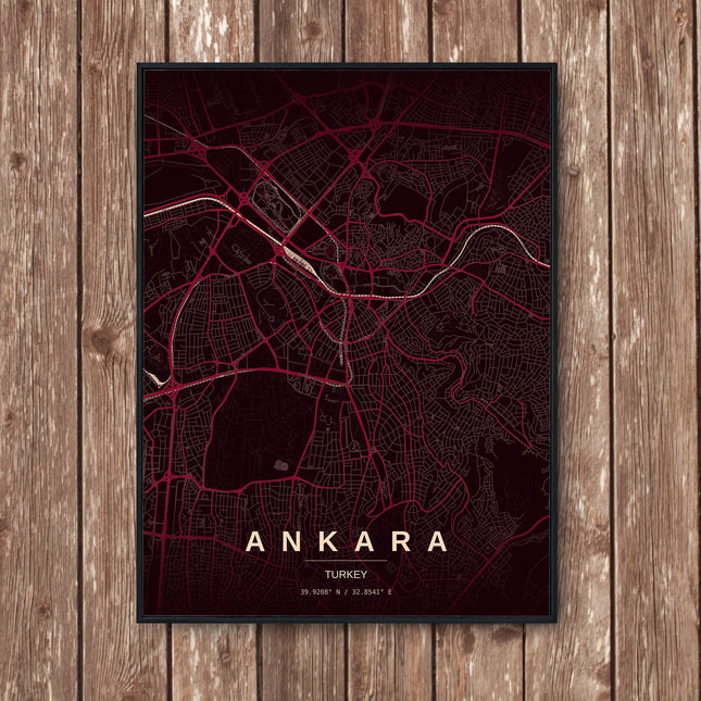 Ankara Map Art Print - Wall Print | Personalised Gift