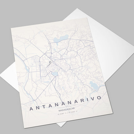 Antananarivo Map Art Print - Alternative Angle View