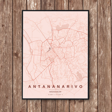 Antananarivo Map Art Print - Wall Print | Personalised Gift