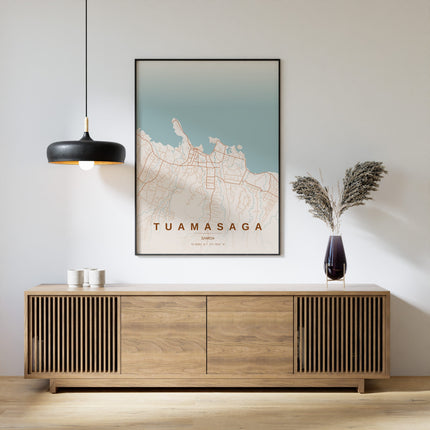 Apia Map Art Print - Alternative Angle View