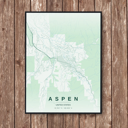 Aspen Map Art Print - Wall Print | Personalised Gift