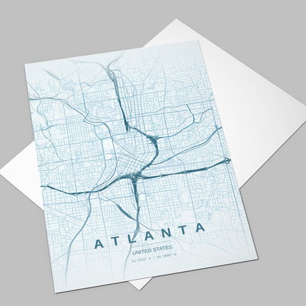 Atlanta Map Art Print - Alternative Angle View