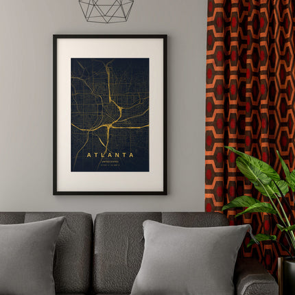 Atlanta Map Art Print - Alternative Angle View