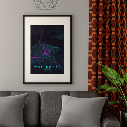 Auckland Map Art Print - Alternative Angle View