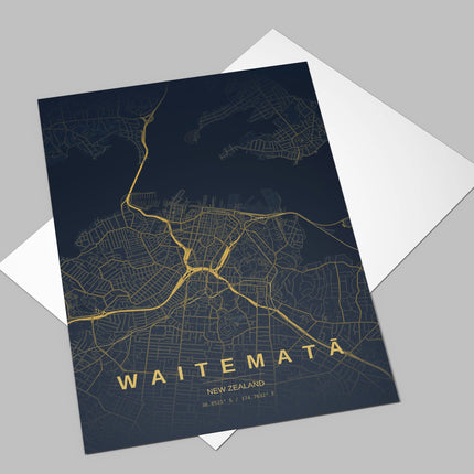Auckland Map Art Print - Lifestyle Room Setting