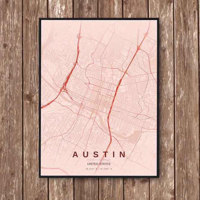 Austin Map Art Print - Wall Print | Personalised Gift