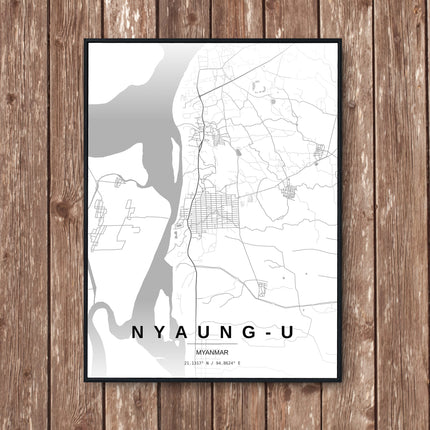Bagan Temples Map Art Print - Wall Print | Personalised Gift