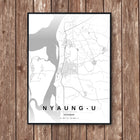Bagan Temples Map Art Print - Wall Print | Personalised Gift