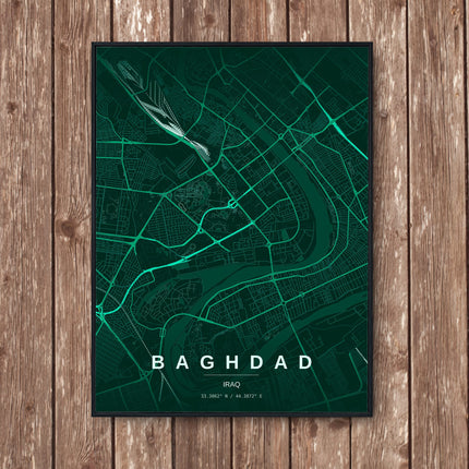 Baghdad Map Art Print - Wall Print | Personalised Gift
