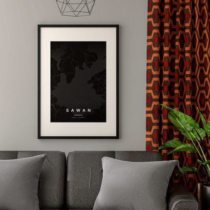 Bali Map Art Print - Alternative Angle View