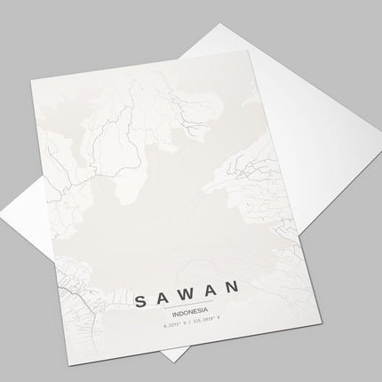 Bali Map Art Print - Lifestyle Room Setting