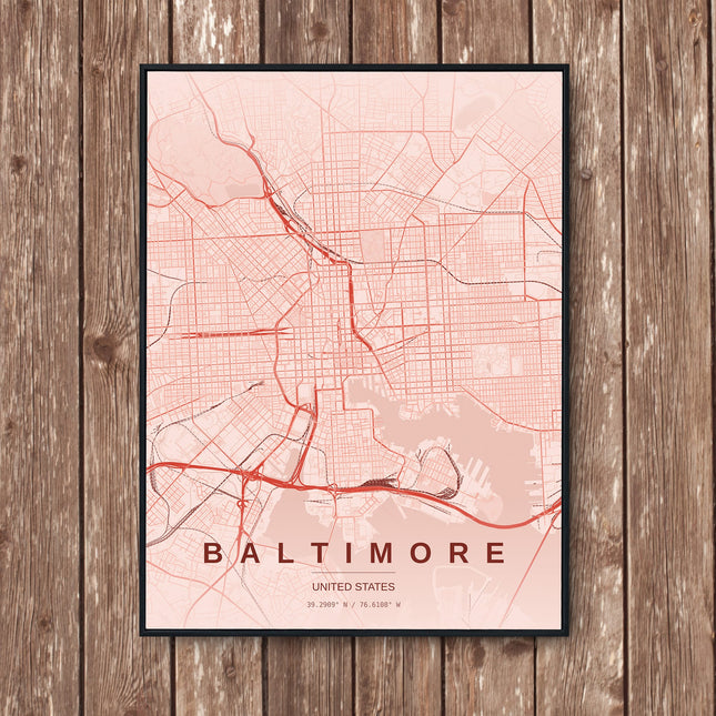 Baltimore Map Art Print - Wall Print | Personalised Gift