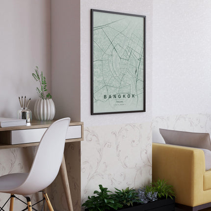 Bangkok Map Art Print - Alternative Angle View