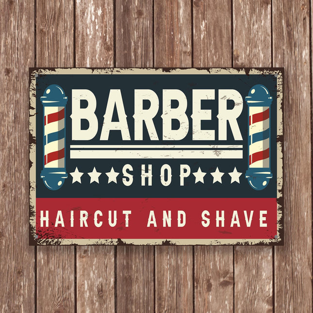 Barber Shop Haircut and Shave Sign - Sign | Personalised Gift
