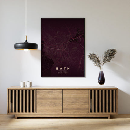 Bath Map Art Print - Alternative Angle View