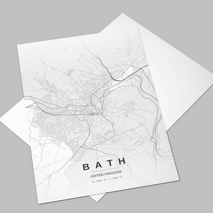 Bath Map Art Print - Close Up Detail View