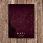 Bath Map Art Print - Wall Print | Personalised Gift