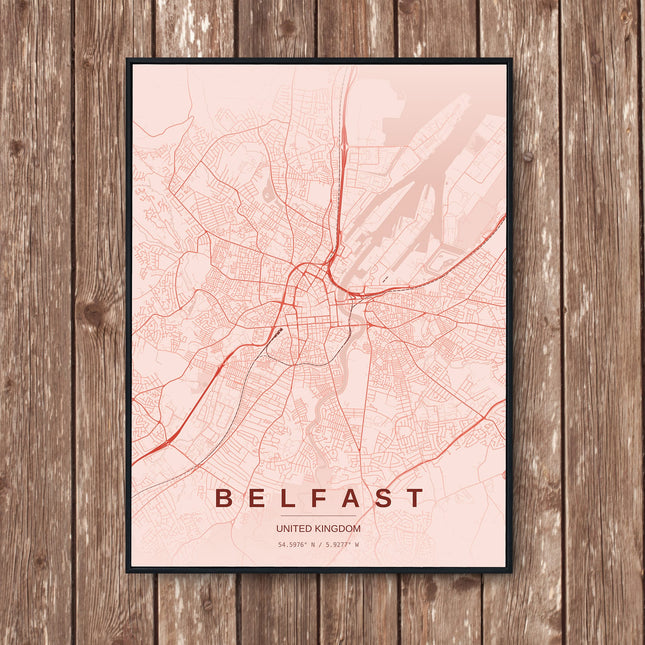 Belfast Map Art Print - Wall Print | Personalised Gift