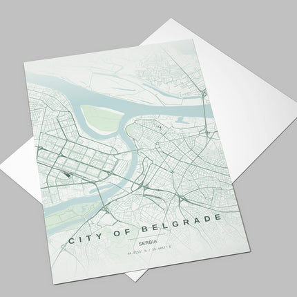 Belgrade Map Art Print - Alternative Angle View