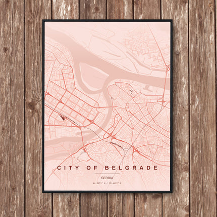 Belgrade Map Art Print - Wall Print | Personalised Gift