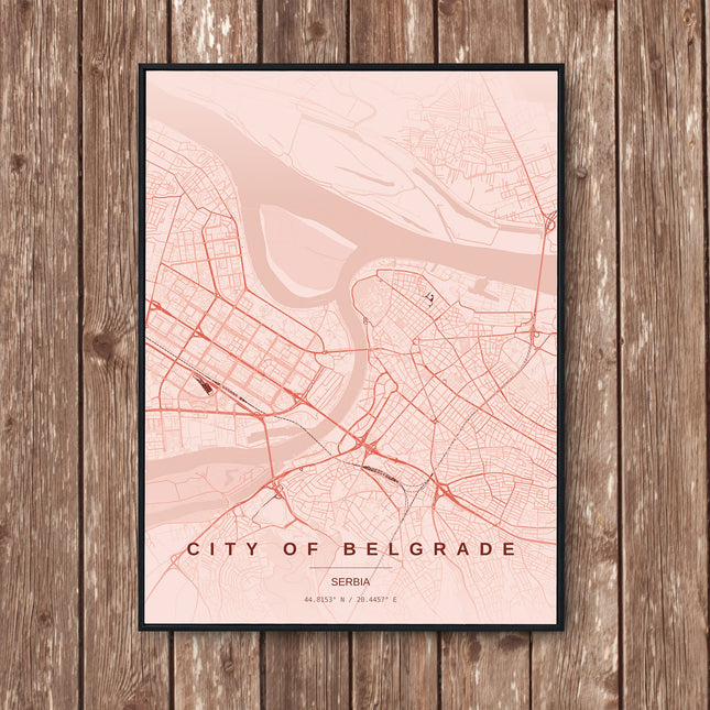 Belgrade Map Art Print - Wall Print | Personalised Gift
