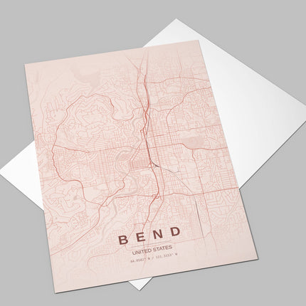 Bend Map Art Print - Lifestyle Room Setting