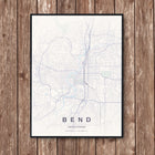Bend Map Art Print - Wall Print | Personalised Gift
