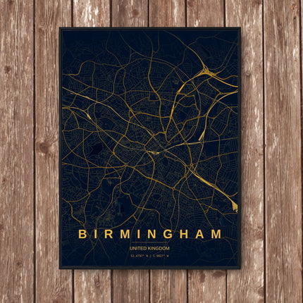 Birmingham Map Art Print - Wall Print | Personalised Gift