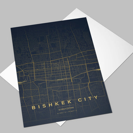 Bishkek Map Art Print - Alternative Angle View