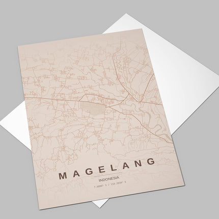 Borobudur Temple Map Art Print - Lifestyle Room Setting