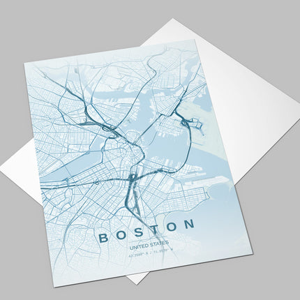 Boston Map Art Print - Alternative Angle View