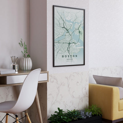 Boston Map Art Print - Lifestyle Room Setting