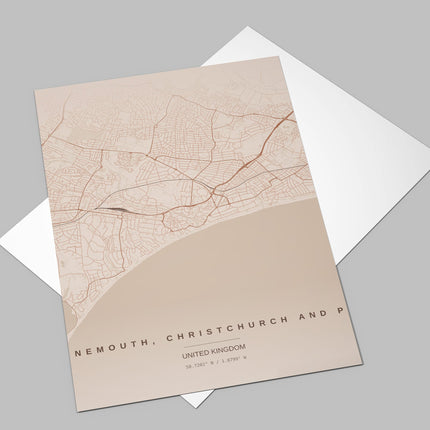 Bournemouth Map Art Print - Close Up Detail View