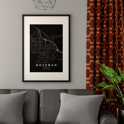 Bozeman Map Art Print - Alternative Angle View