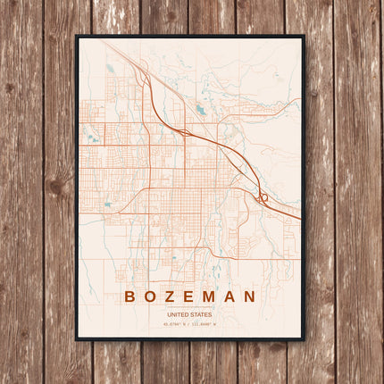 Bozeman Map Art Print - Wall Print | Personalised Gift