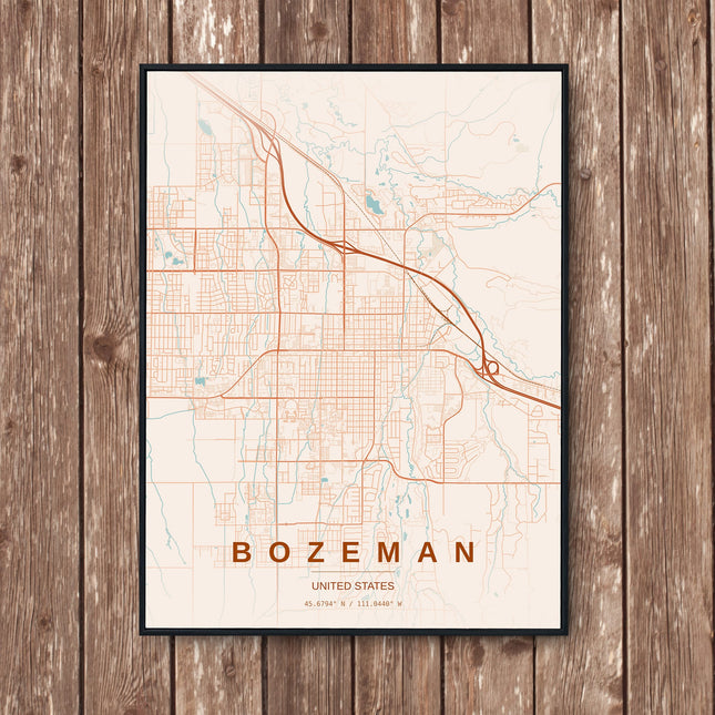 Bozeman Map Art Print - Wall Print | Personalised Gift