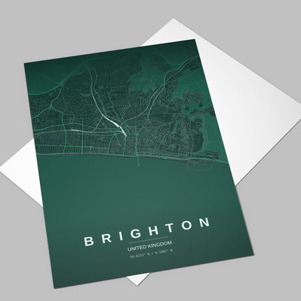 Brighton Map Art Print - Close Up Detail View