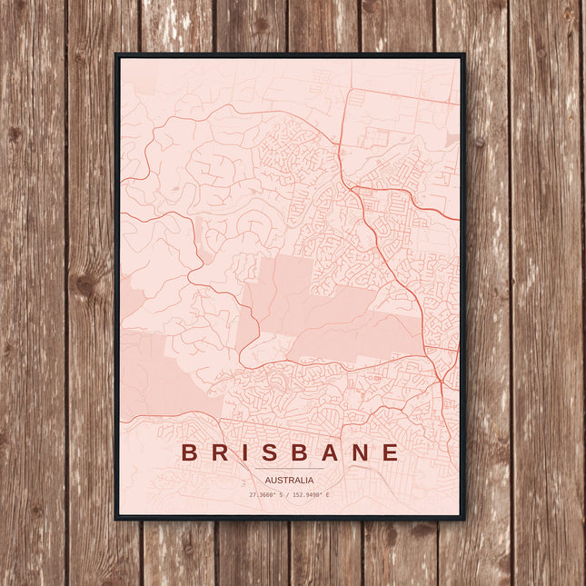 Brisbane Map Art Print - Wall Print | Personalised Gift