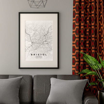 Bristol Map Art Print - Close Up Detail View