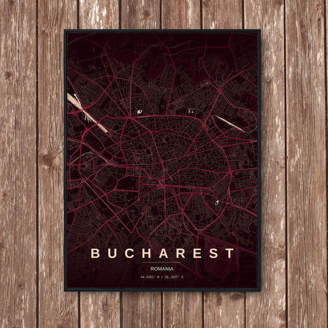 Bucharest Map Art Print - Wall Print | Personalised Gift