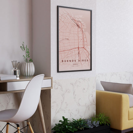 Buenos Aires Map Art Print - Lifestyle Room Setting