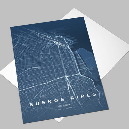 Buenos Aires Map Art Print - Close Up Detail View
