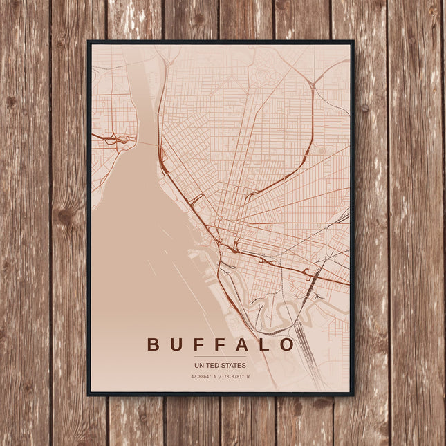 Buffalo Map Art Print - Wall Print | Personalised Gift