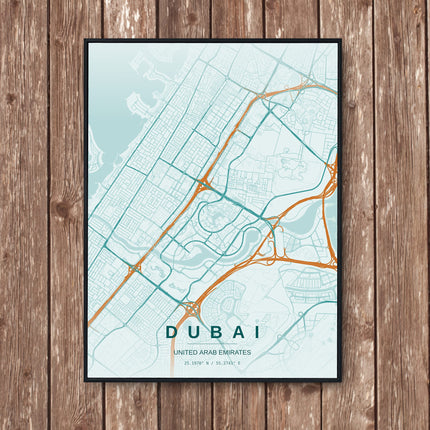 Burj Khalifa Map Art Print - Wall Print | Personalised Gift