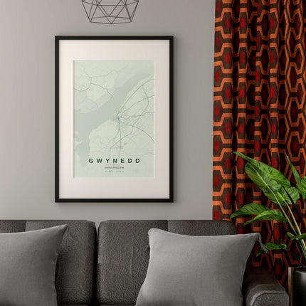 Caernarfon Map Art Print - Alternative Angle View