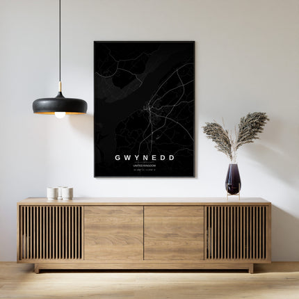Caernarfon Map Art Print - Alternative Angle View