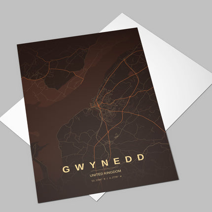 Caernarfon Map Art Print - Lifestyle Room Setting