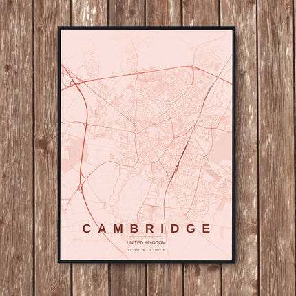 Cambridge Map Art Print - Wall Print | Personalised Gift