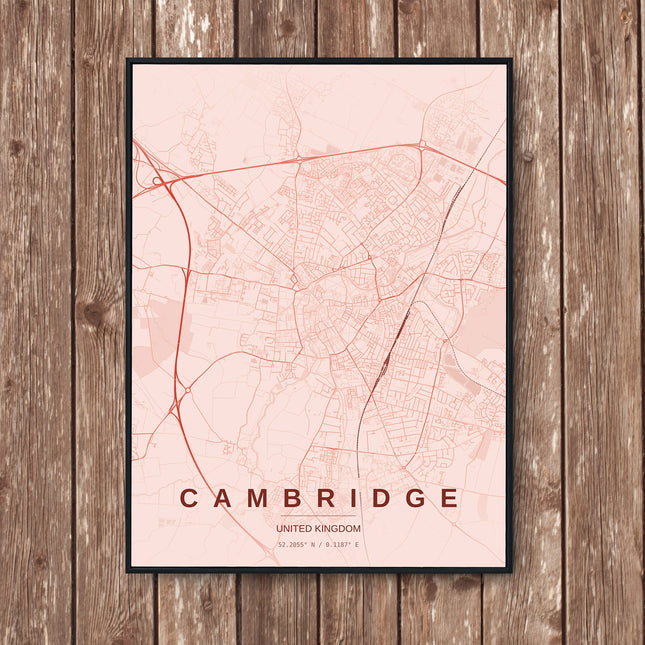 Cambridge Map Art Print - Wall Print | Personalised Gift